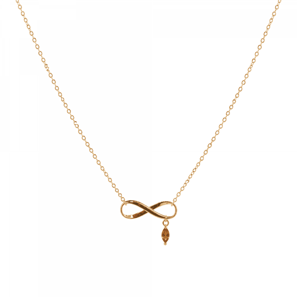 Garnet-Birthstone Infinity-Necklace Personalized-jewelry personalized-gift